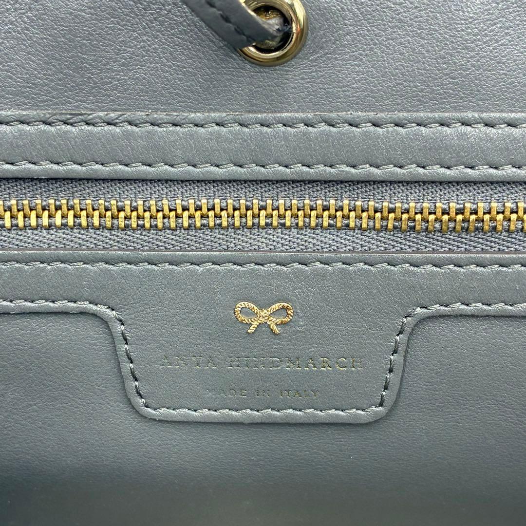 極美品 アニヤハインドマーチ スマイル トートバッグ 肩掛け レザー グレー