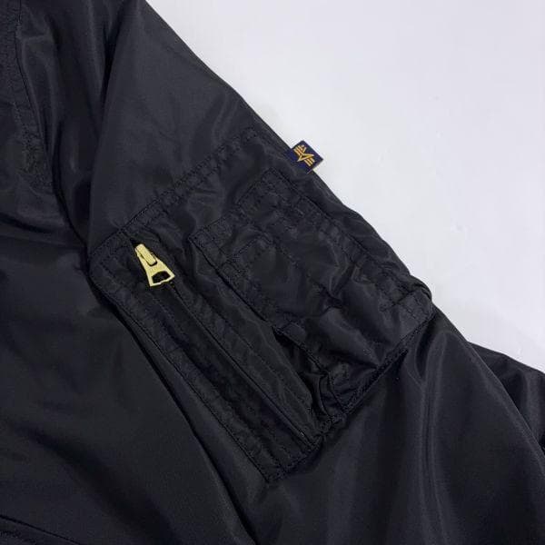 【美品】ALPHA アルファ フライトジャケット L 黒 MA-1 TA0629