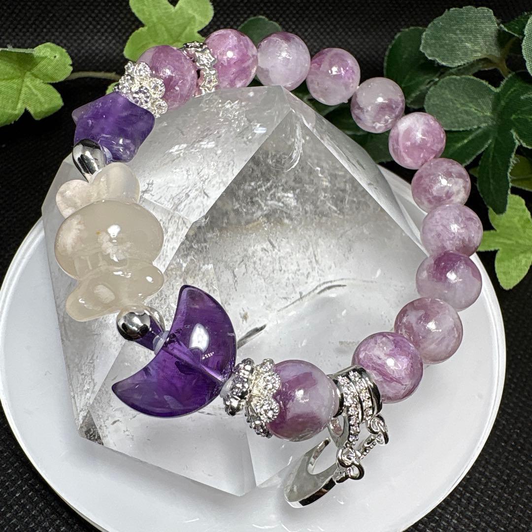 ＊みーにゃん様お取置き12/10　桜瑪瑙うさぎとアメジスト月と星