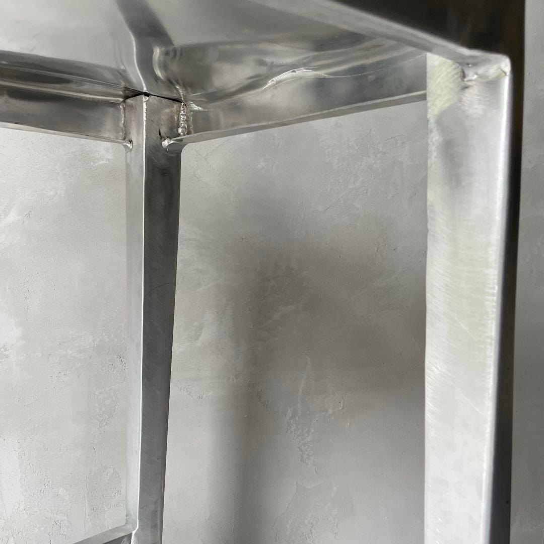 ネイビーチェア　アルミニウム製　バースツール　ハイチェア　シルバー　軽量