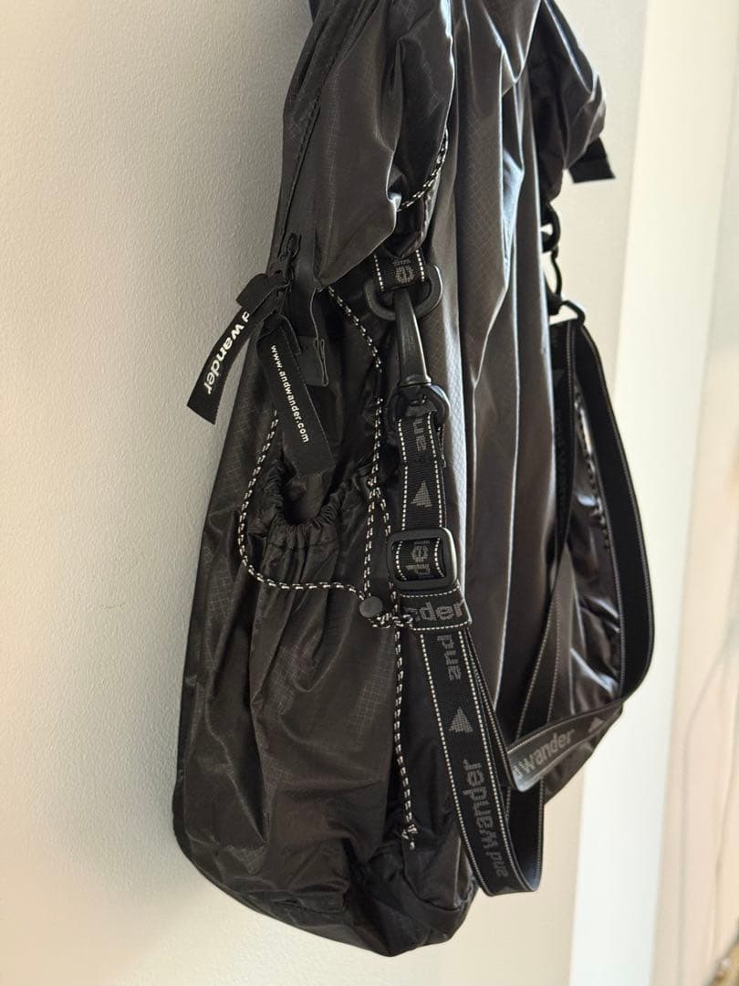 〈and wander〉sil tote bag トートバッグ 2way 黒