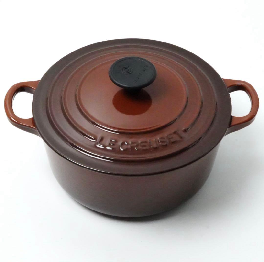 【美品】LE CREUSET　ココット ロンド チェスナット　18cm