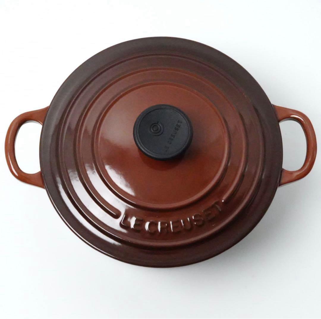 【美品】LE CREUSET　ココット ロンド チェスナット　18cm