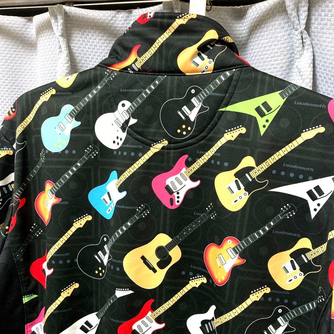 ラウドマウス フルジップジャケット　エレキギター総柄 裏起毛 M