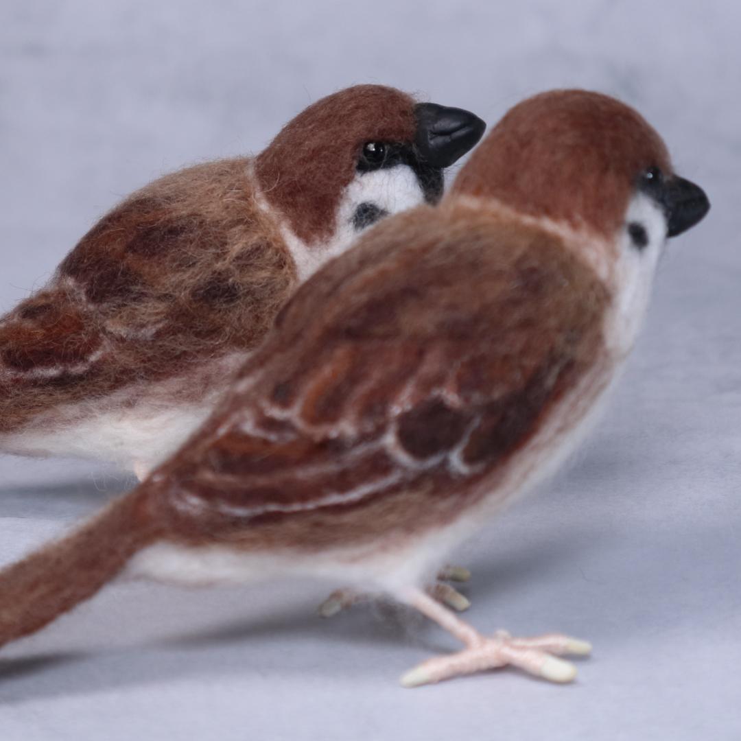 羊毛フェルト yuriさま　スズメ2羽　ハンドメイド　オーダー