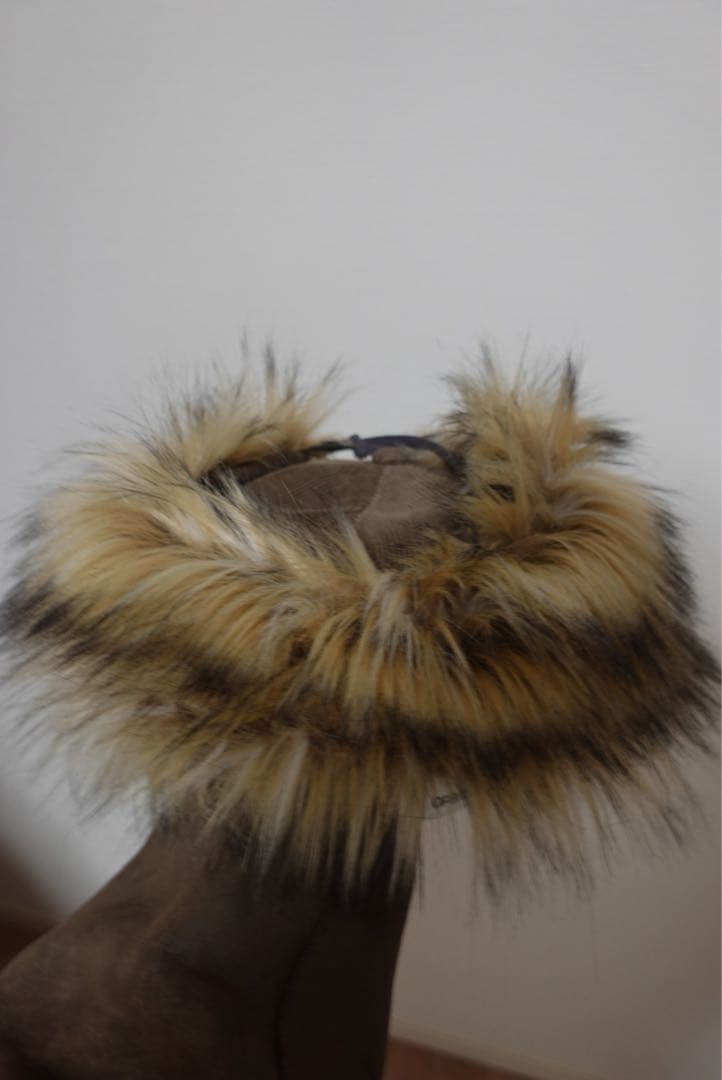 open yy ファー付きコーデュロイキャップ