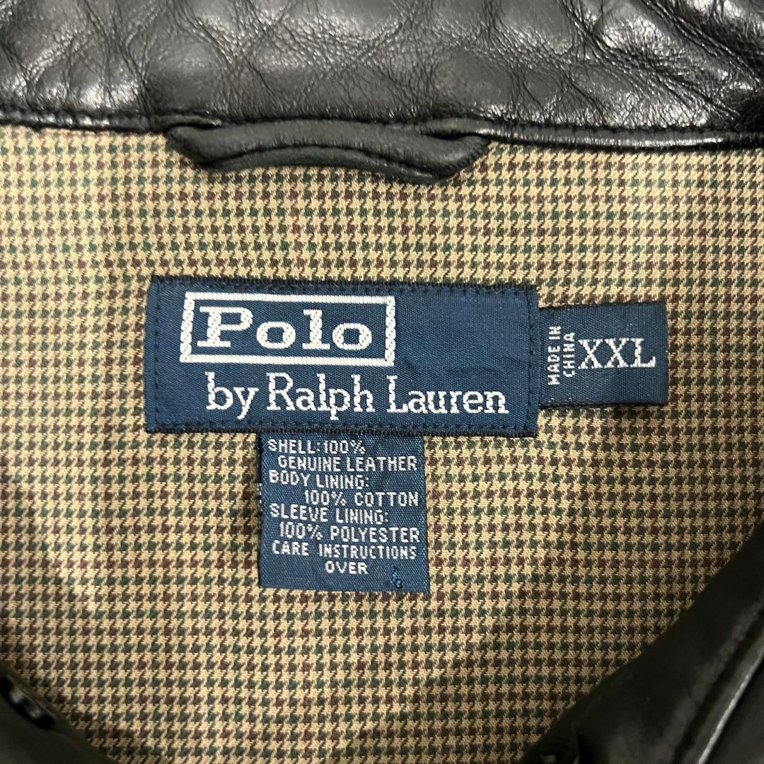 Polo by Ralph Lauren レザースイングトップ XXL ブラック