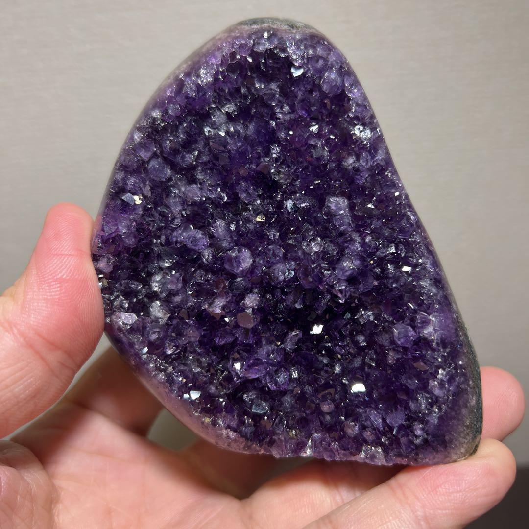 高品質　アメジストドームミニクラスター　希少品　台座込　送料無料