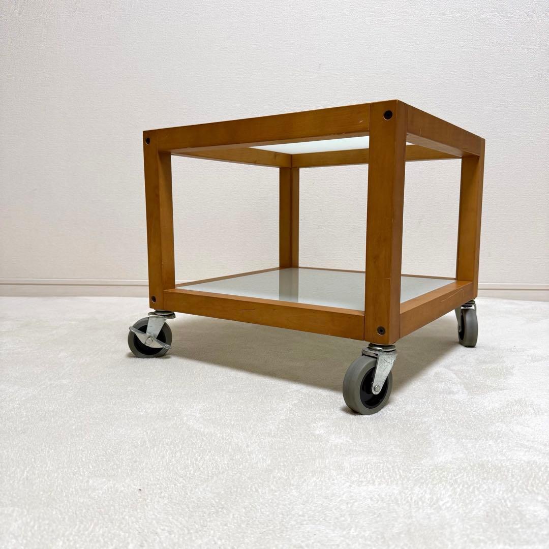 【廃盤・希少】無印良品 ガラス天板 正方形　サイドテーブル　北欧　ローテーブル