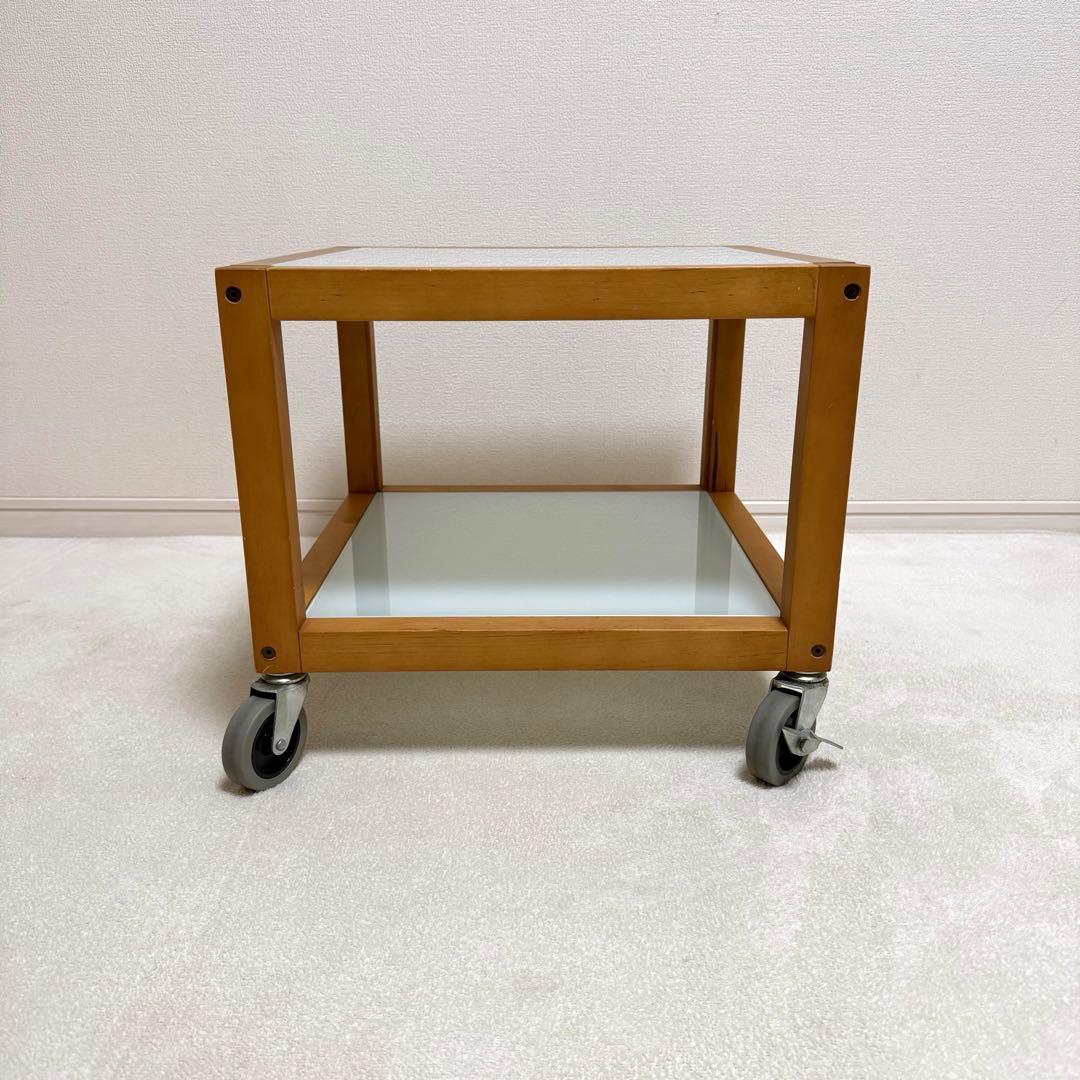 【廃盤・希少】無印良品 ガラス天板 正方形　サイドテーブル　北欧　ローテーブル