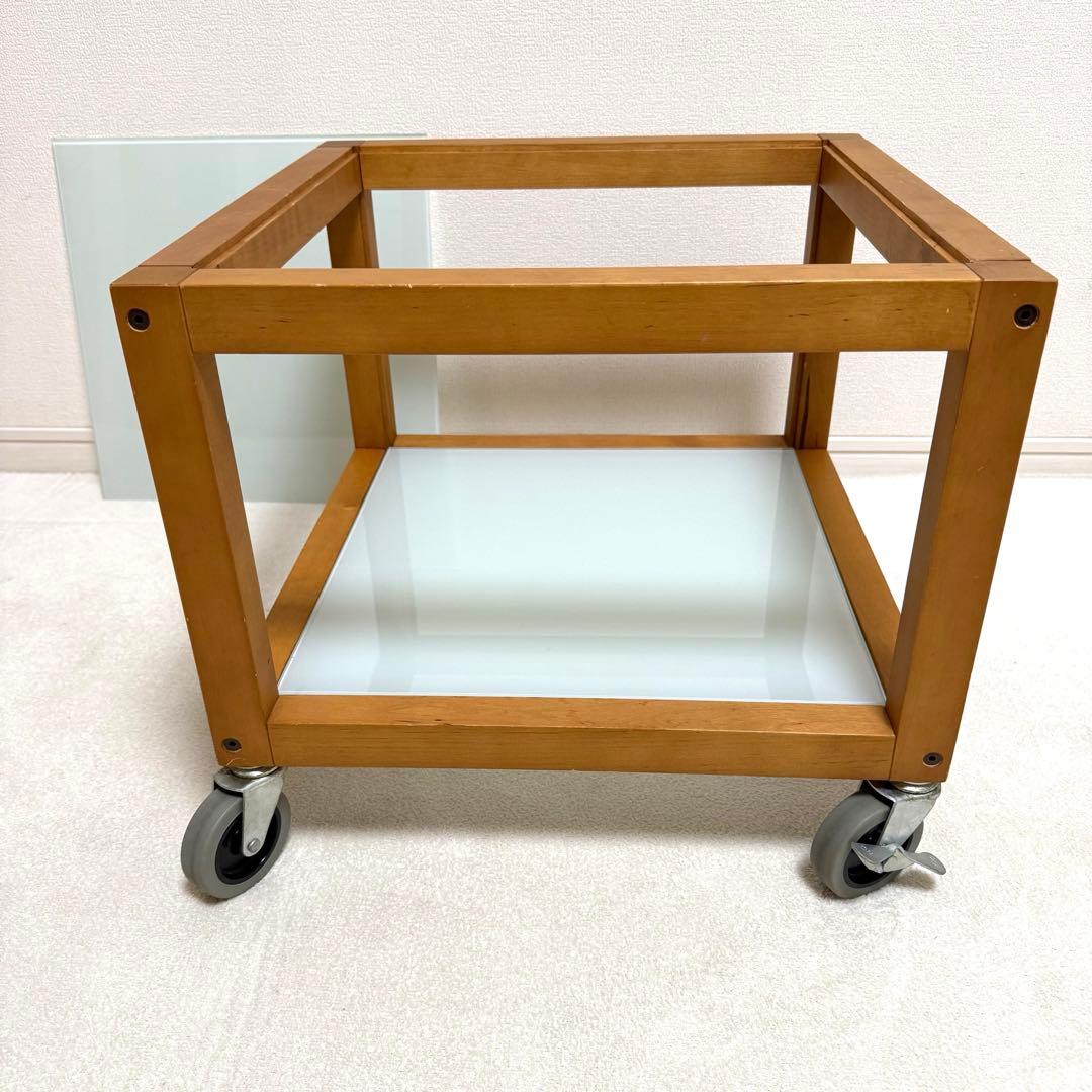 【廃盤・希少】無印良品 ガラス天板 正方形　サイドテーブル　北欧　ローテーブル