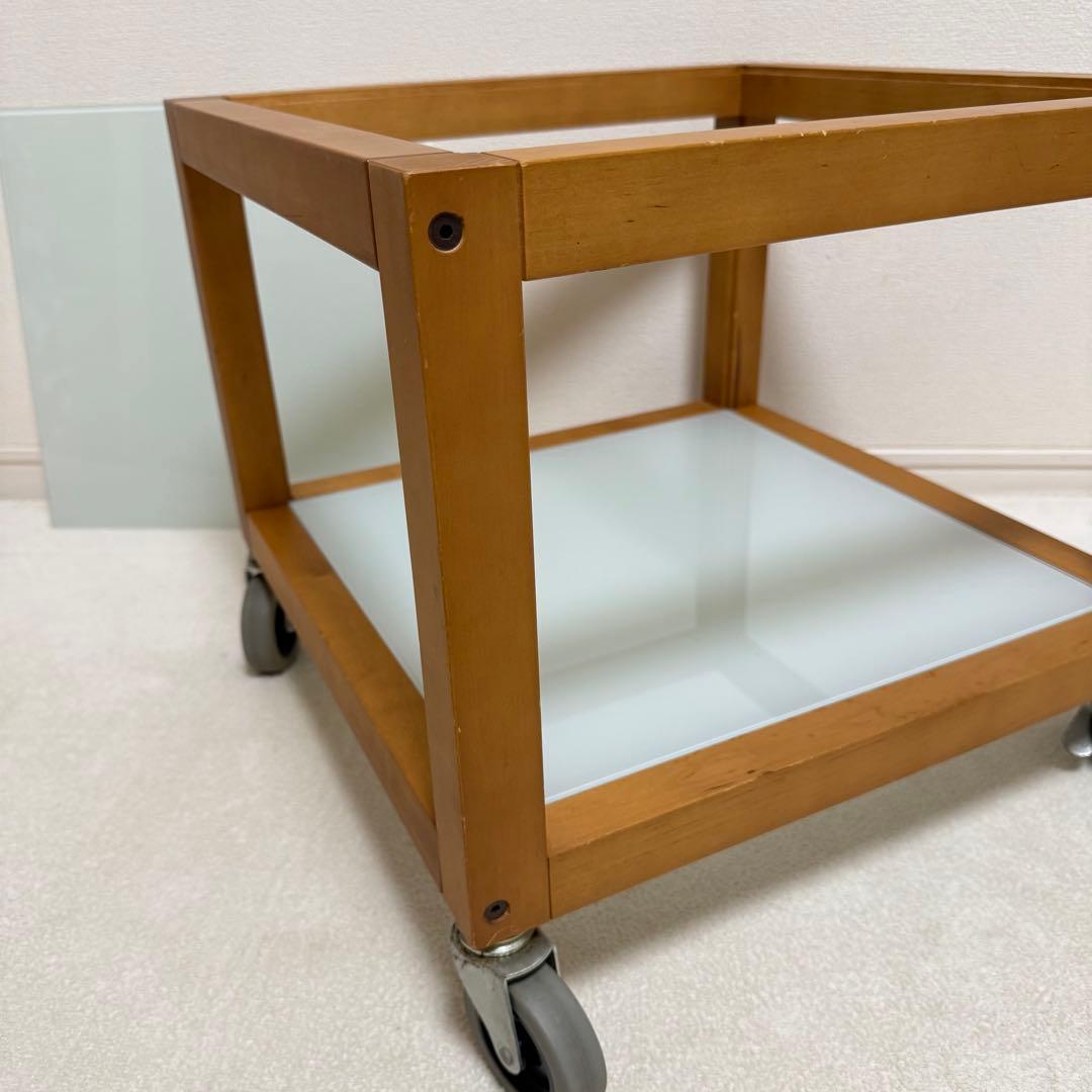 【廃盤・希少】無印良品 ガラス天板 正方形　サイドテーブル　北欧　ローテーブル