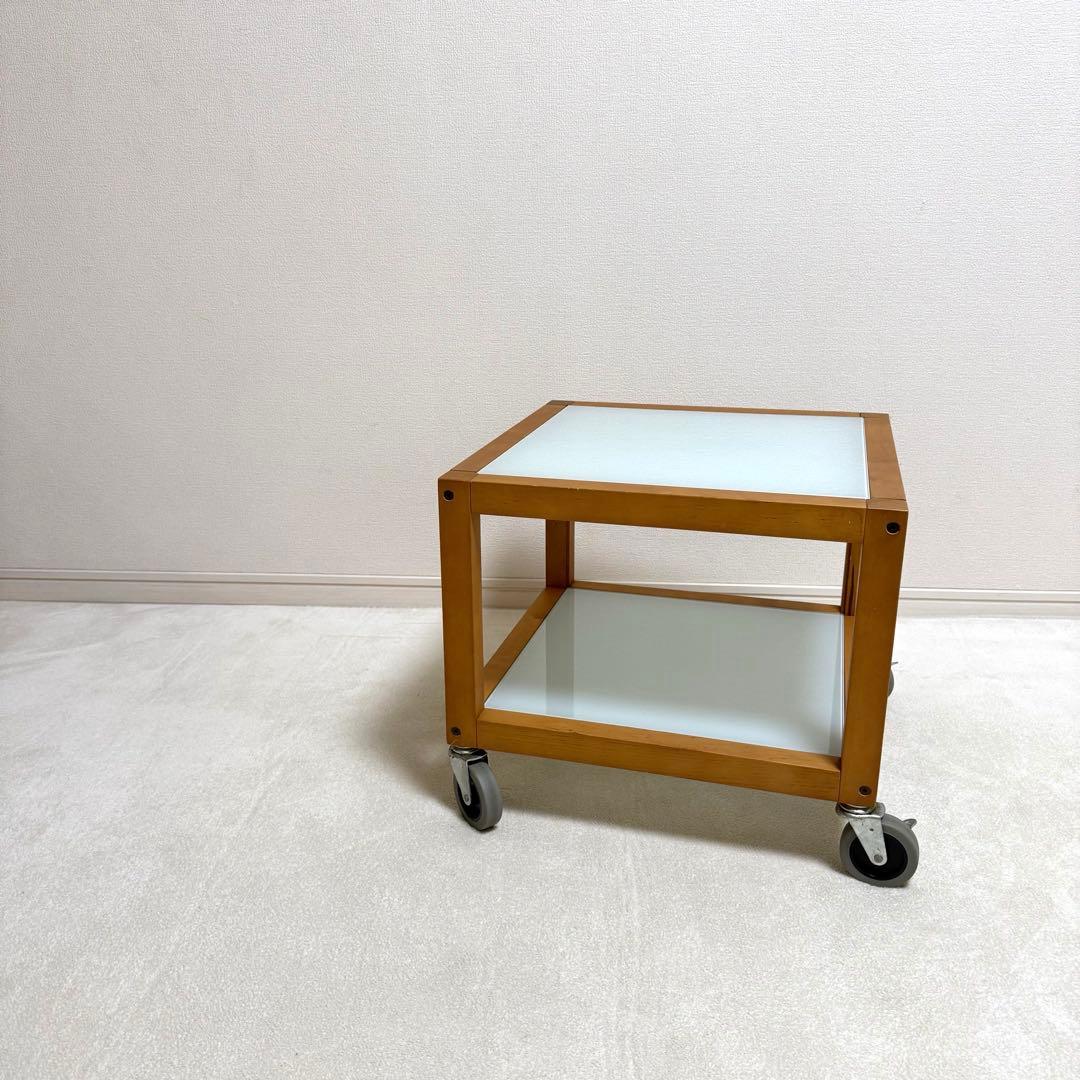 【廃盤・希少】無印良品 ガラス天板 正方形　サイドテーブル　北欧　ローテーブル