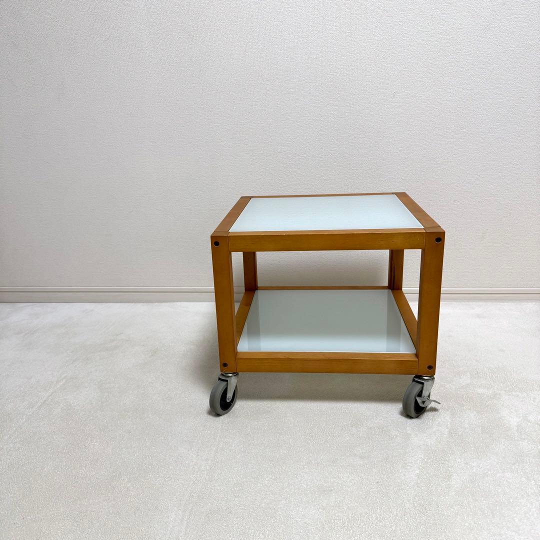 【廃盤・希少】無印良品 ガラス天板 正方形　サイドテーブル　北欧　ローテーブル