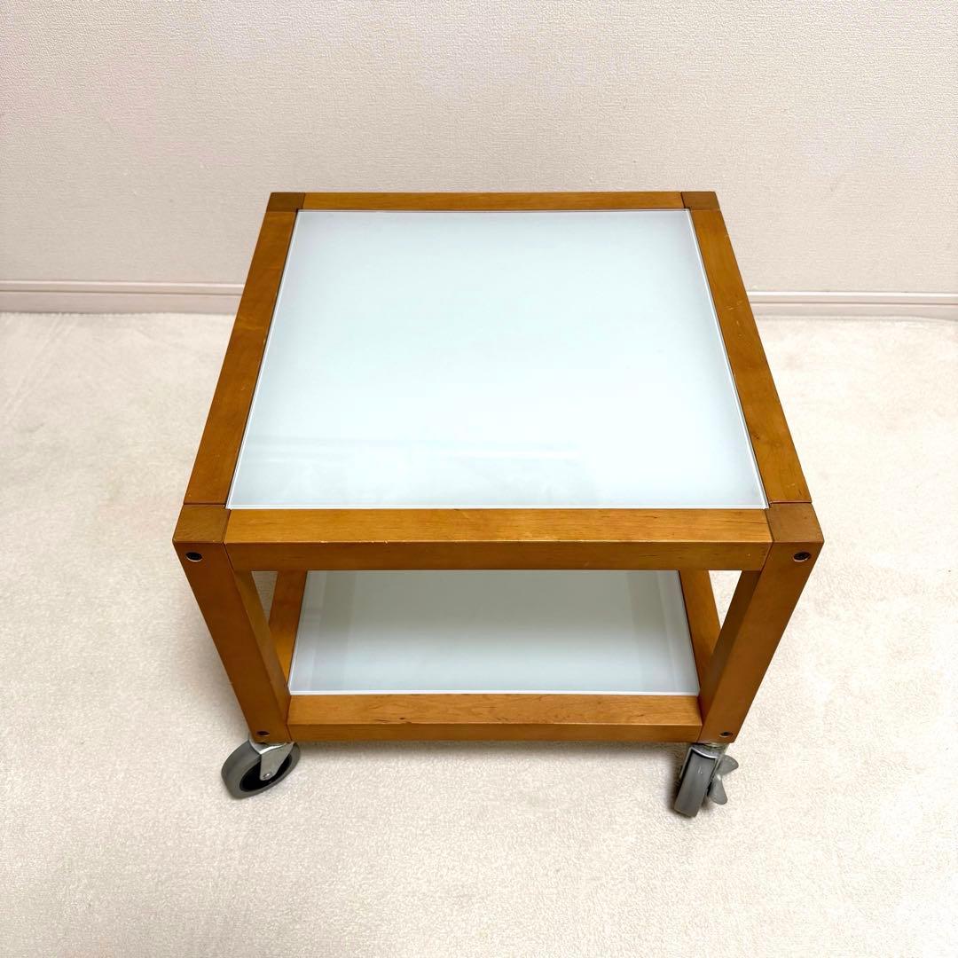 【廃盤・希少】無印良品 ガラス天板 正方形　サイドテーブル　北欧　ローテーブル