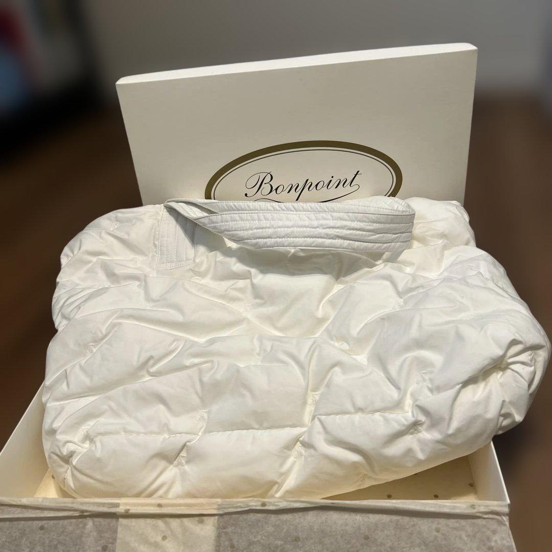 Bonpoint マザーズバッグ　ホワイト　チェリー刺繍