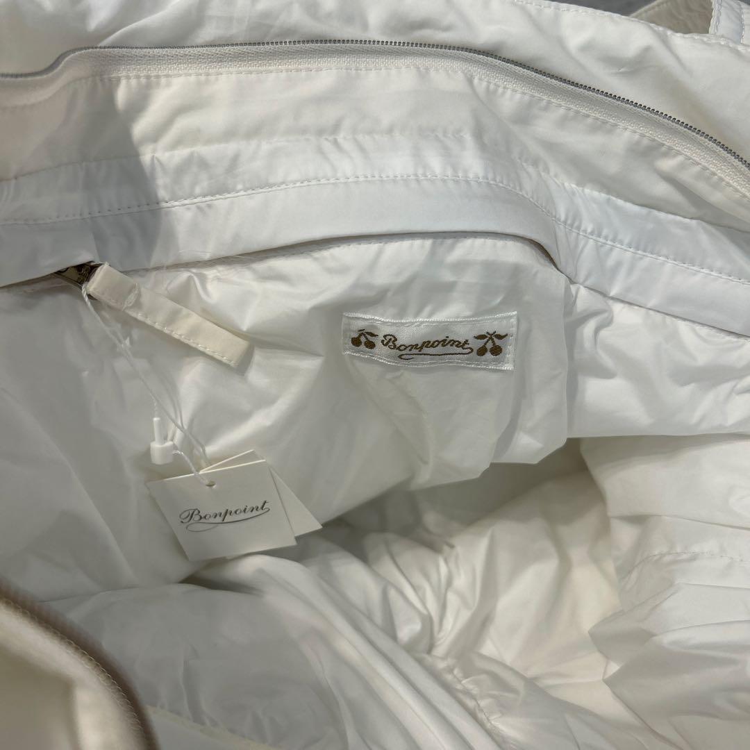 Bonpoint マザーズバッグ　ホワイト　チェリー刺繍