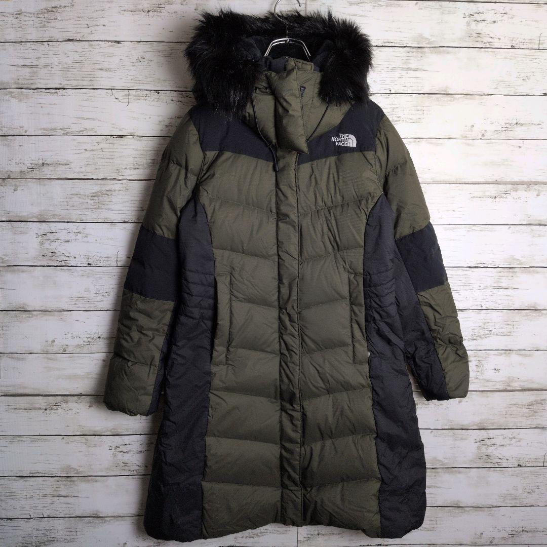 ノースフェイス ダウンジャケット ハイベントロングコート 刺繍ロゴ ファー