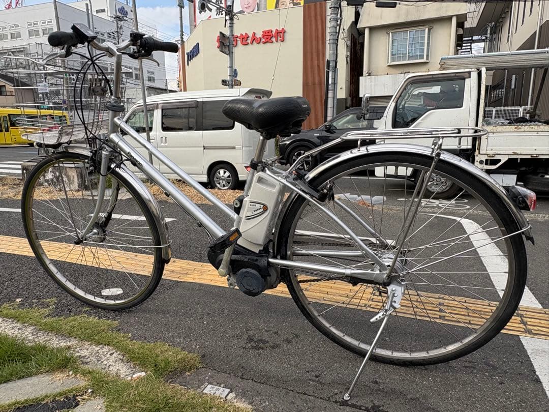 中古 27㌅5段変速Panasonic電動アシスト自転車　8.9Ah4点灯大阪