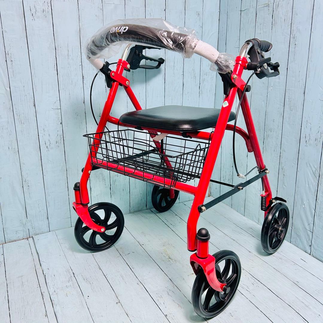 DRIVE ドライブメディカル　歩行車　歩行器　シルバーカー　レッド　美品