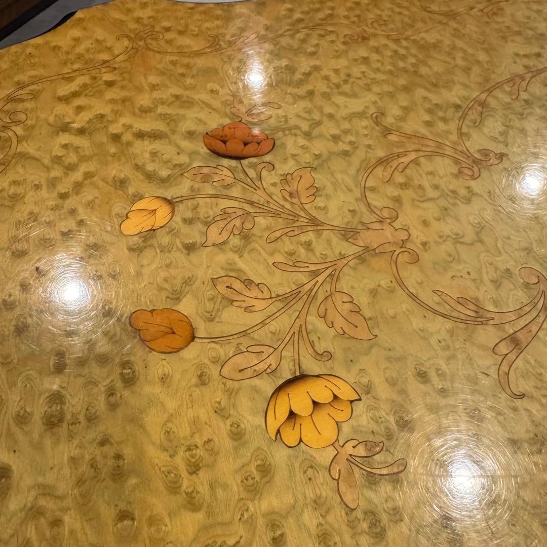 【イタリア製】ボタニカル柄 ローテーブル サイドテーブル 花柄