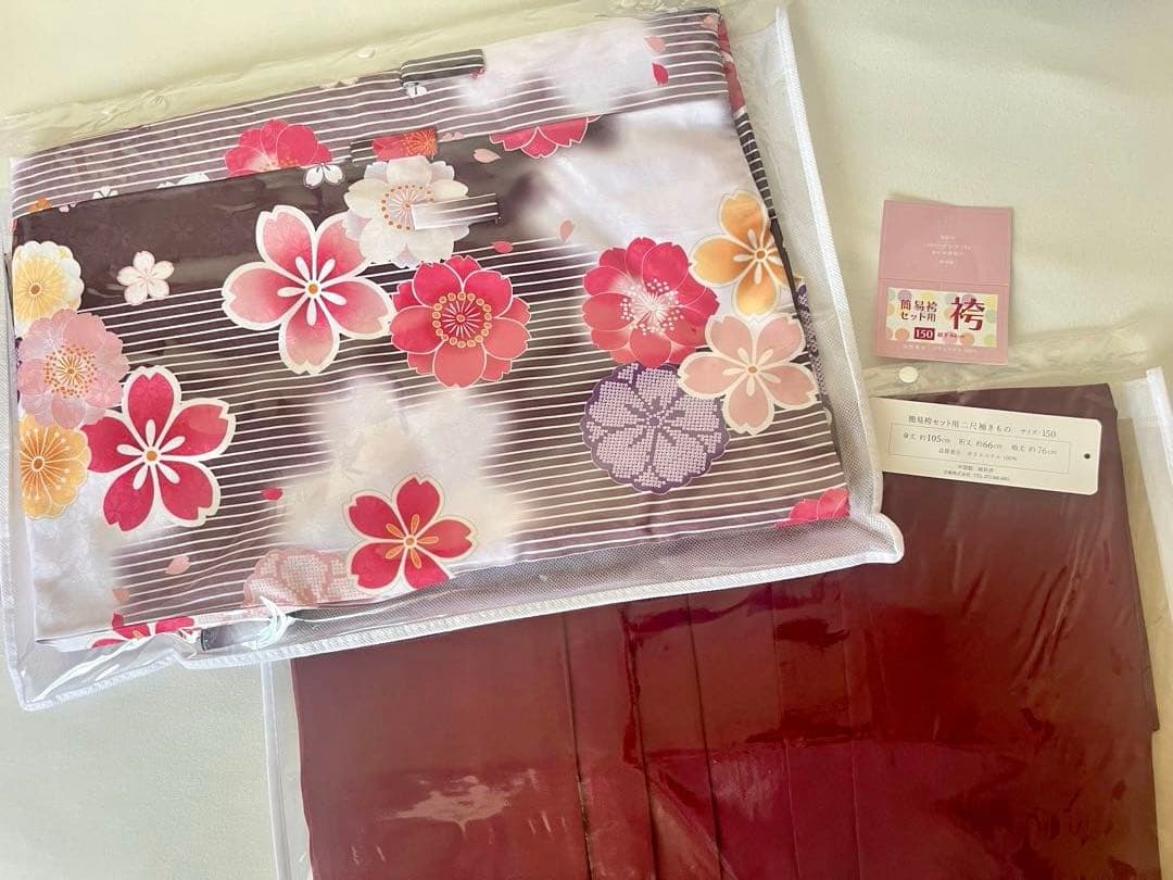 卒業式　小学生　簡易袴セットと髪飾り　150cm