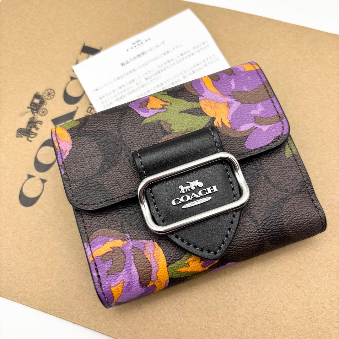 【COACH☆新品】スモール モーガン ウォレット・シグネチャー ・ローズ