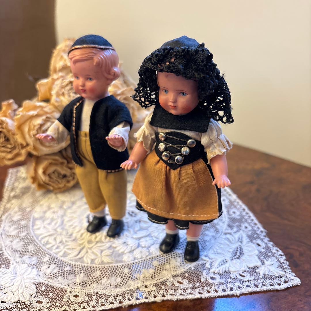 ★セルロイド人形★フランス　ヴィンテージドール　ミニョネット　男女セット