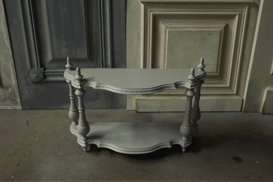 ナポレオンシェルフ装飾あり(アンティークグレー)