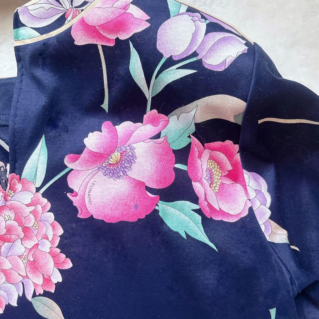 極美品✨レオナール 半袖ブラウス トリム 花柄 L レディース