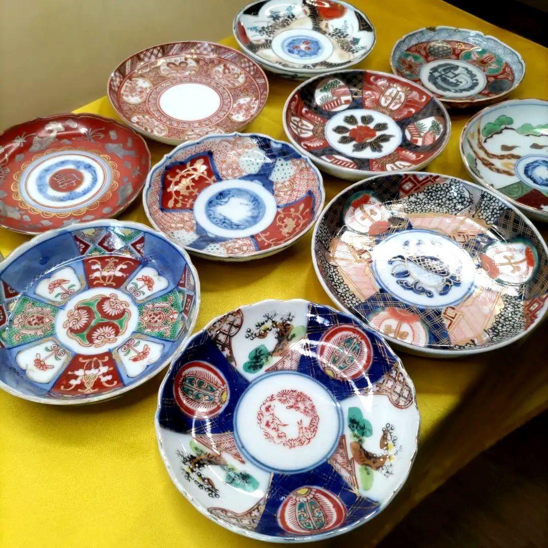 有田焼伊万里焼古伊万里大聖寺伊万里九谷焼古九谷豆皿小皿4寸皿10客アソートセット