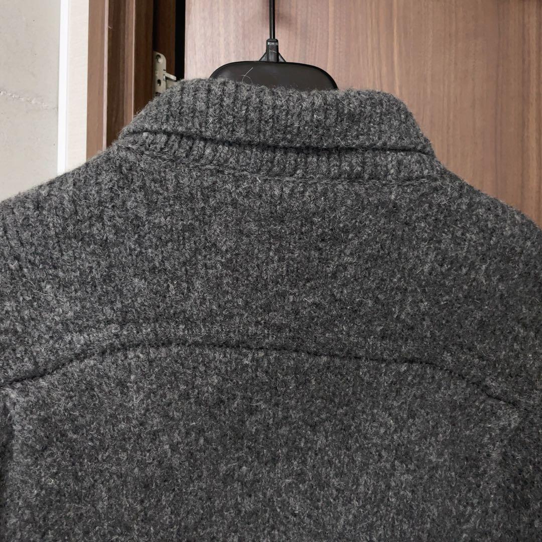美品 NKNIT 厚手 ニットブルゾン ウールジャケット 2 グレー