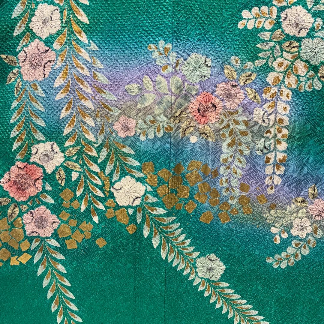 D166 振袖　藤娘きぬたや　やまと誂製　総絞り　辻ヶ花　正絹　着物　袷　極美品