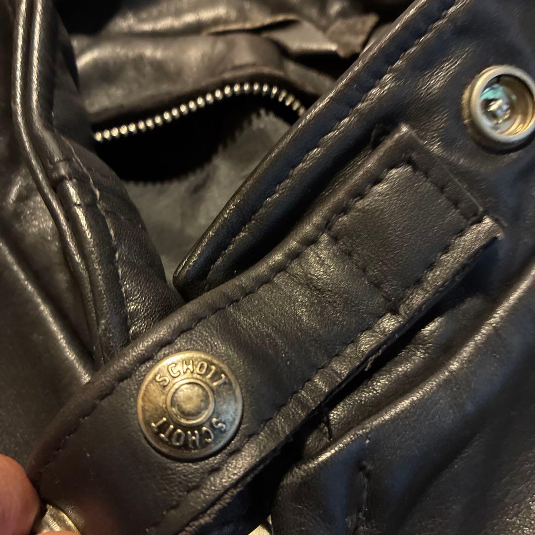 ショット黒 シングルライダース レザージャケット36