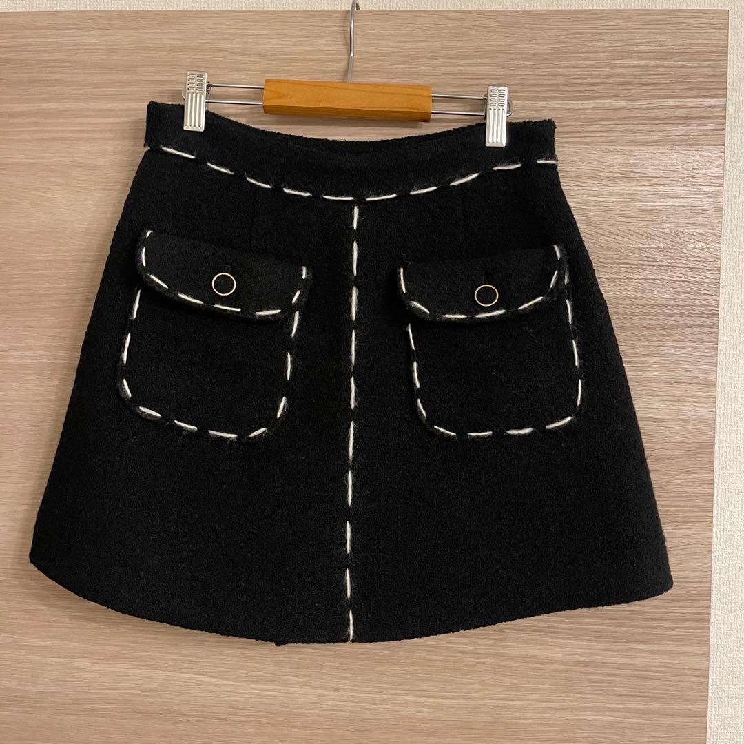 シェリエ sheller ステッチ ツイードキュロット スカート　Mサイズ