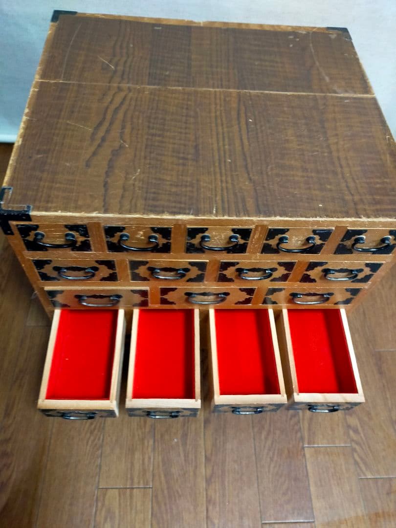 昭和レトロ　薬棚 収納 小分け 小物入れ 小箪笥 裁縫箱 薬箱 アンティーク棚