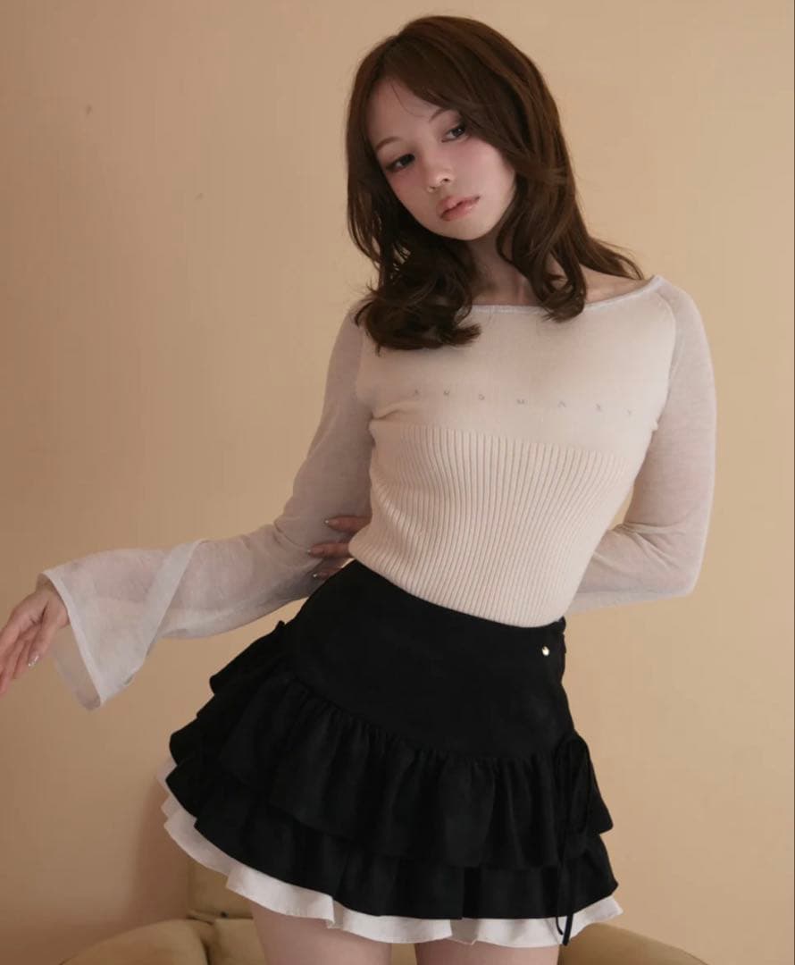 トップス andmary amari knit tops gray