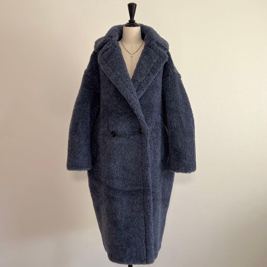 新型最新作❗️ベアロングコート テディコート ネイビー
