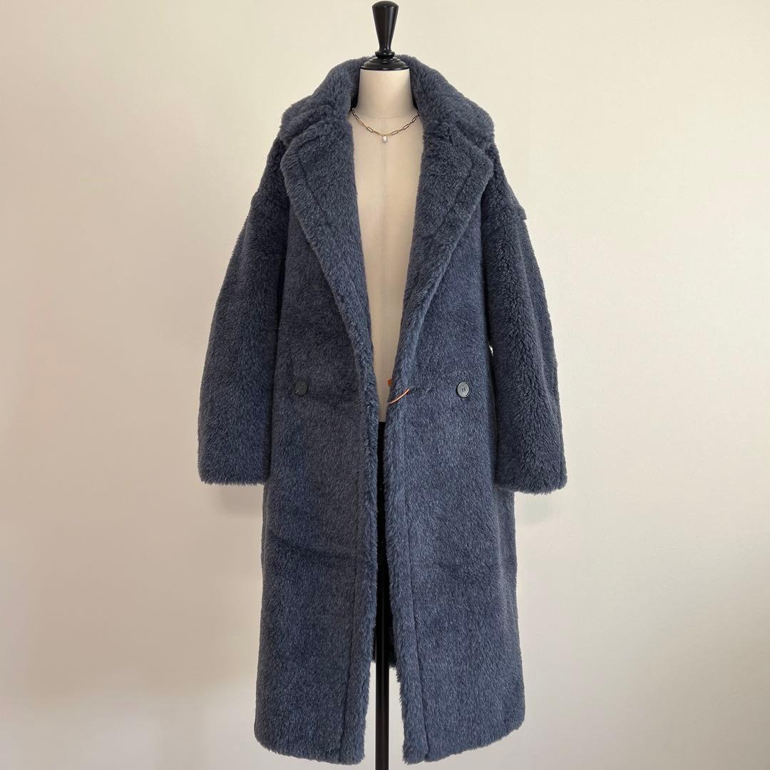 新型最新作❗️ベアロングコート テディコート ネイビー