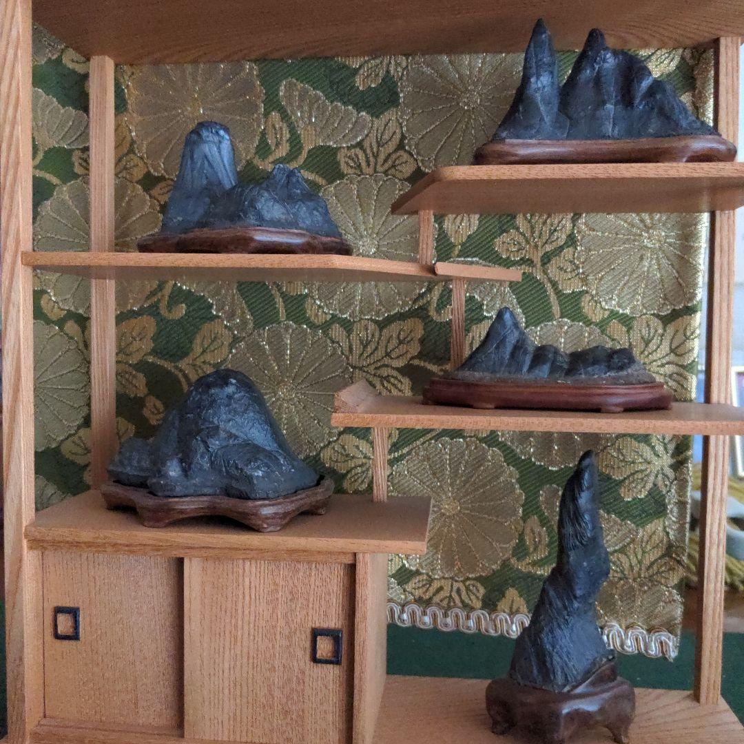 【最終価格】紀州名産　古谷石　棚組五石　飾棚　古谷石５点揃え　水石