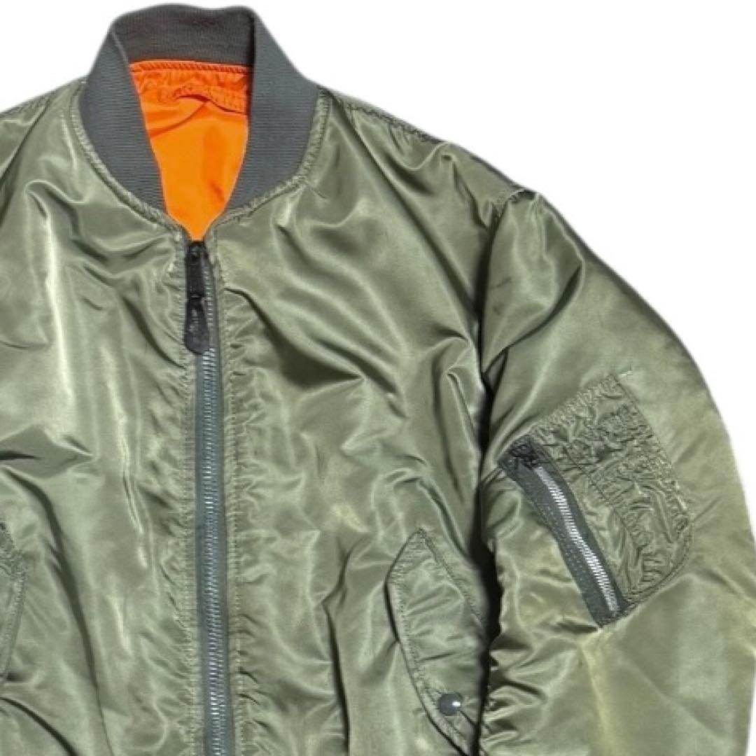 ALPHA 旧タグ 80s USA製 MA-1 ボンバージャケット XL セージ