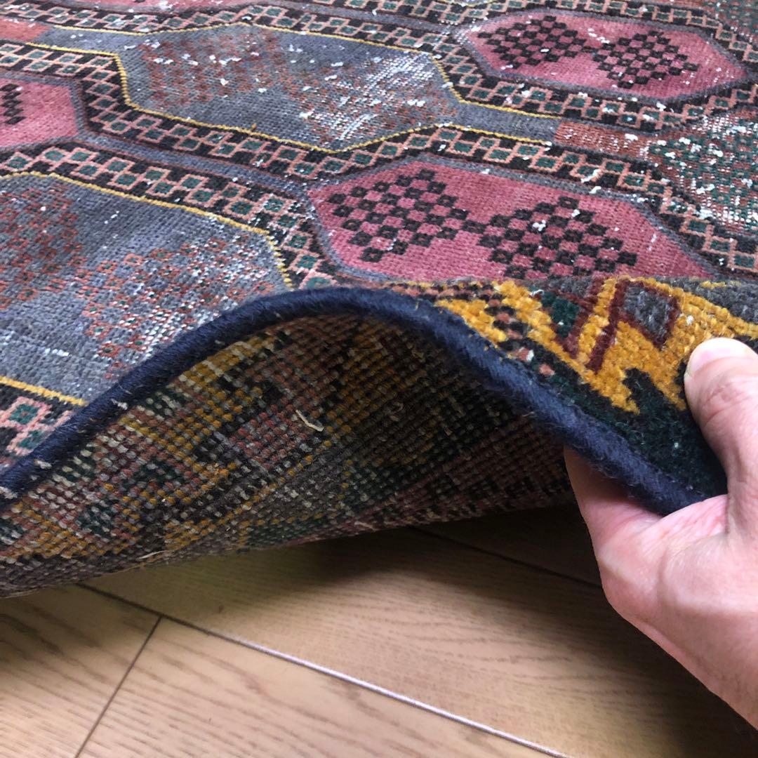 ペルシャ絨毯 ペルシャヴィンテージラグ 220x108 手織り オールド