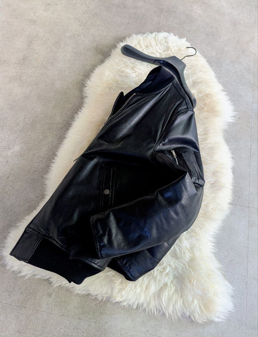 ゴ*ス様 稀少極美　リックオウエンス　カーフレザー　グース　パデッド　ボンバー