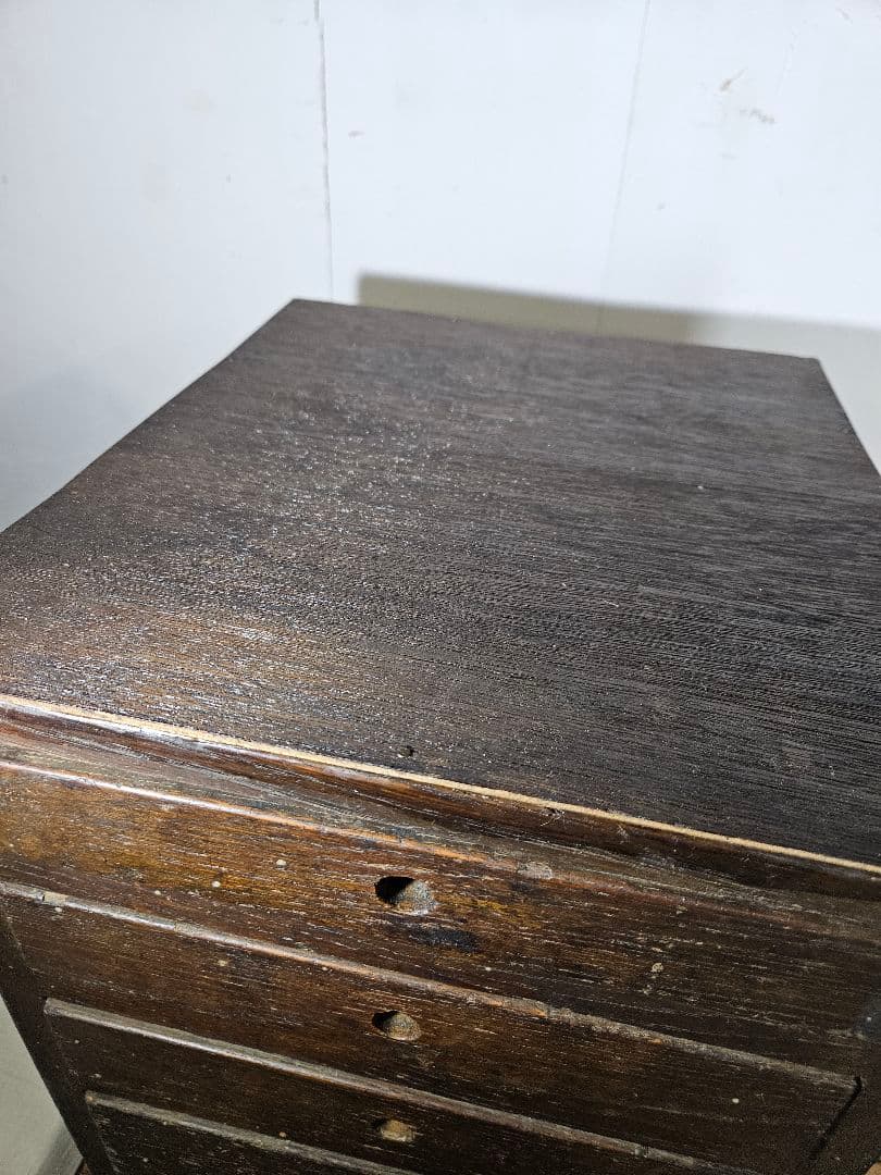 ヴィンテージ 古い木製の小引出し 5段 小箪笥 チェスト 小物入れ 卓上 収納