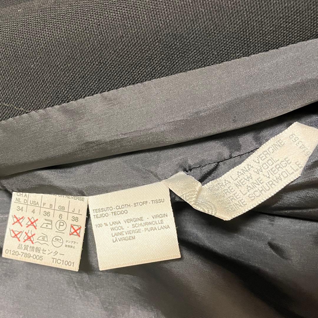 【美品】マックスマーラ　白マグ　薄手　コート　羽織り　ベルト　ロング丈　黒　高級