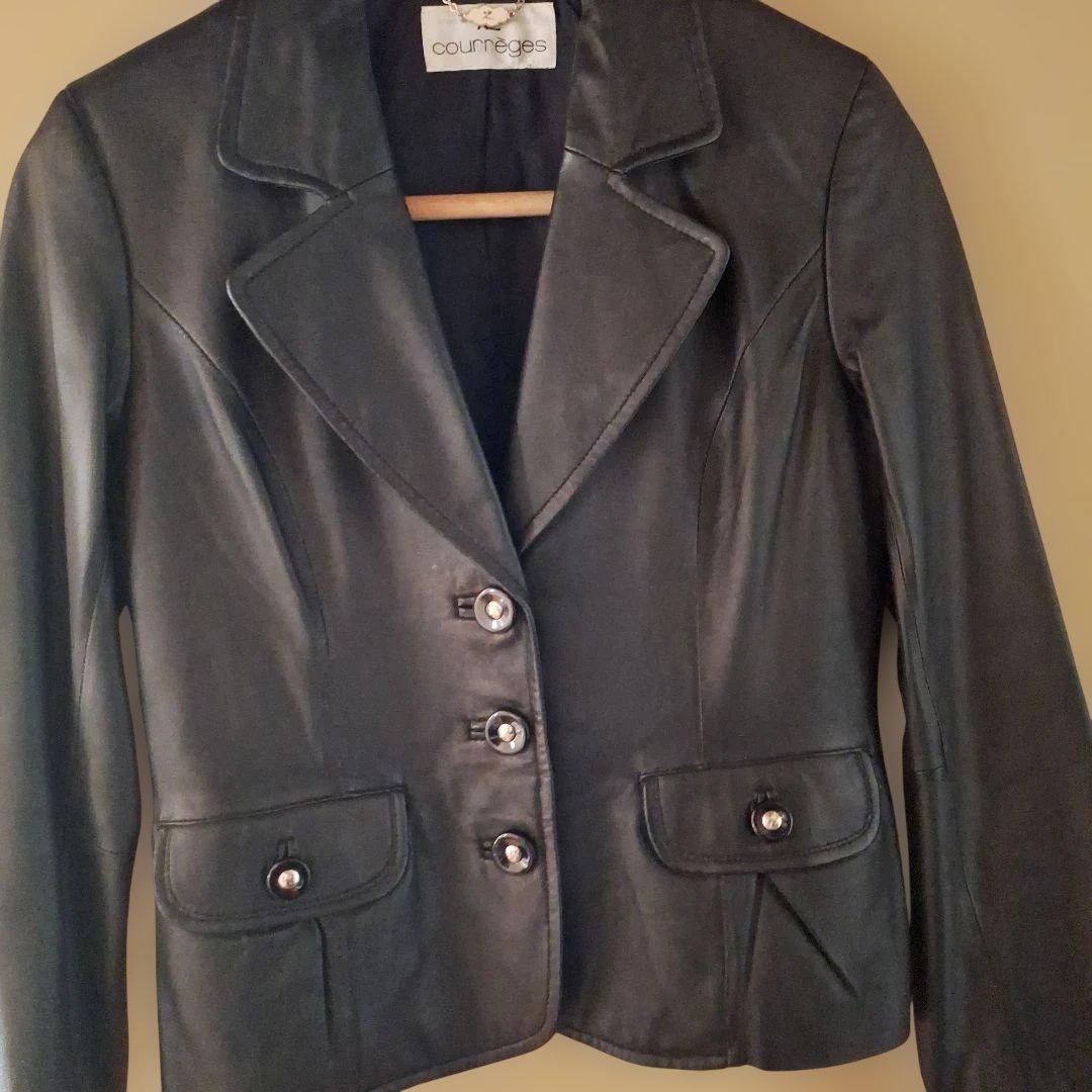courrèges 黒 レザージャケット