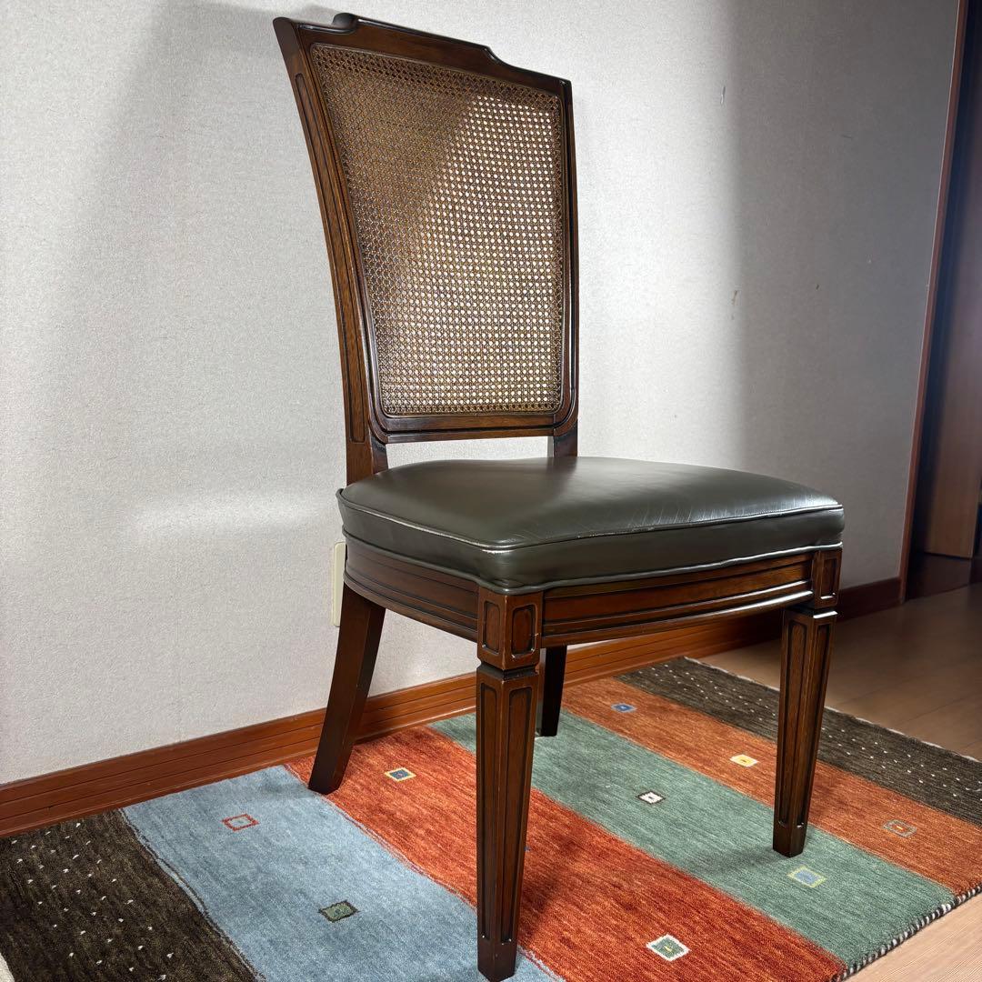 【良品】maruni/マルニ 地中海ロイヤル　本革張りチェア