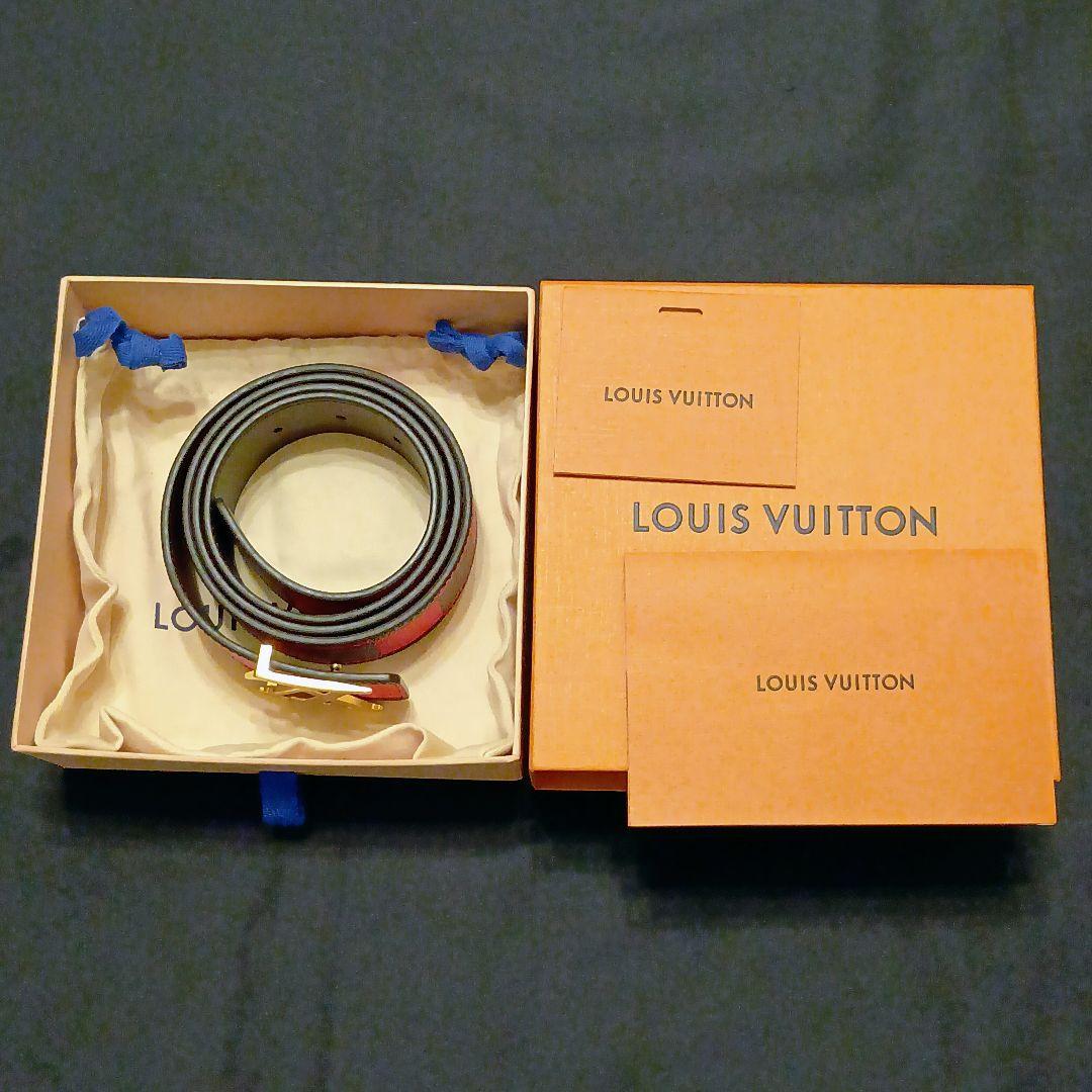 ⭕ルイヴィトン ダミエポップ イニシャル リバーシブルベルト 赤黒/茶110cm