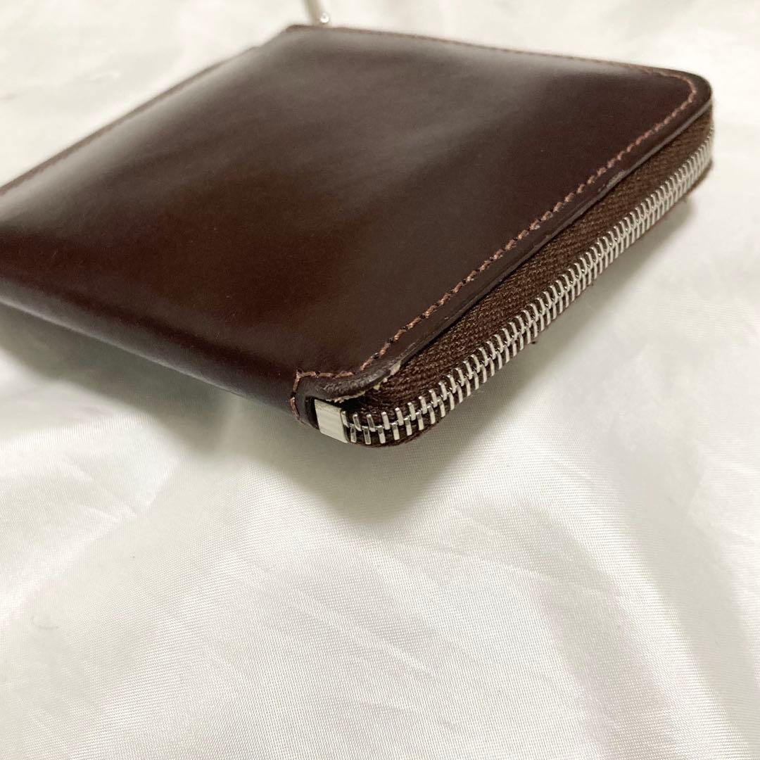 極美品　ホワイトハウスコックス　スリムジップウォレット　L字　ブライドルレザー