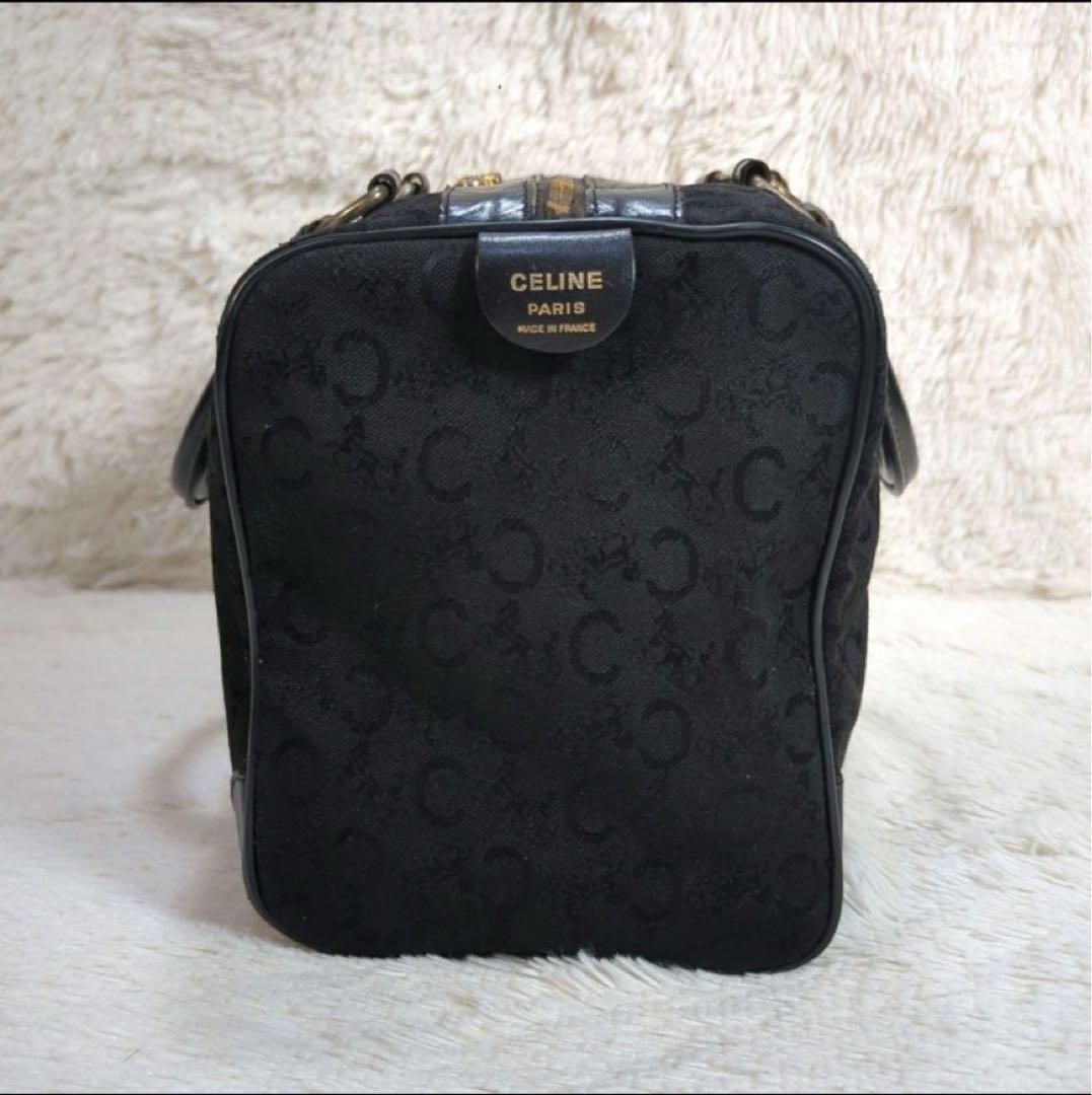 CELINE　オールドセリーヌ　ボストンバッグ　Cマカダム　馬車金具　ブラゾン